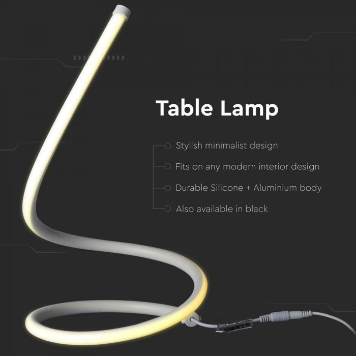 LED DESIGNER TABLE LAMP EU CORD+SWITCH 17W WW 1300lm 120° 21X35 WHITE