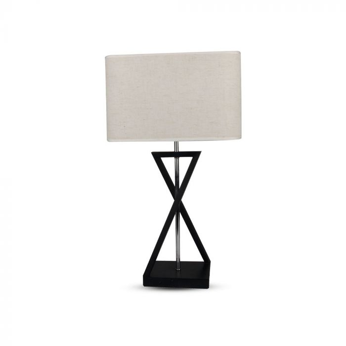 LED DESIGNER TABLE LAMP WITH IVORY SHADE+SQUARE BLACK BASE+E27 HOLDER+SWITCH 32X20X57