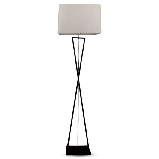 LED DESIGNER FLOOR LAMP WITH IVORY SHADE+SQUARE BLACK BASE+E27 HOLDER+SWITCH 45X30X163