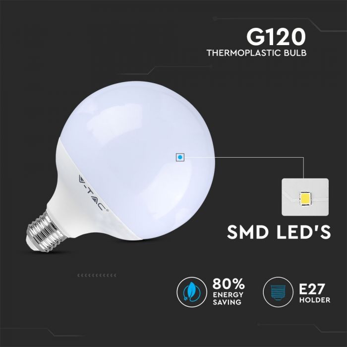 LED E27 DIMMABLE LAMP G120 13W WW 1055lm 200°