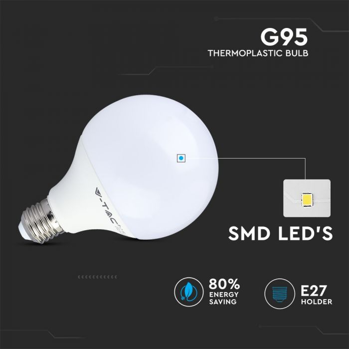 LED E27 LAMP G95 10W DL 810lm 200° 95X140