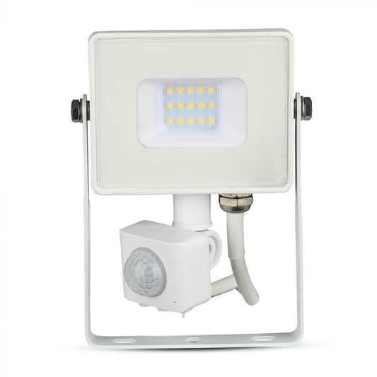 LED FLOOD SENSOR 10W CW 120° 800lm IP65 WHITE SAMSUNG CHIP