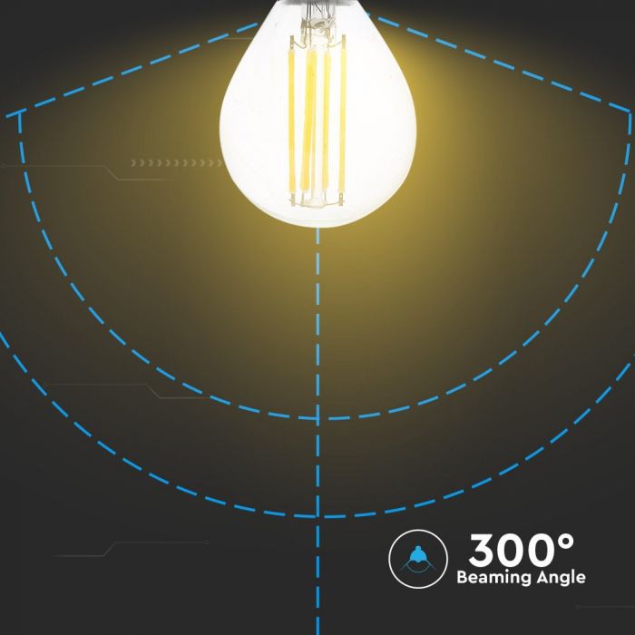 LED E27 FILAMENT LAMP 4W WW 320lm 300° 45X77 GLOBE DIMMABLE