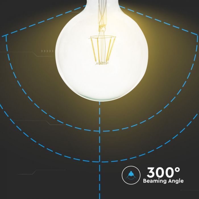 LED E27 FILAMENT LAMP G125 4W WW 320lm 300° 125X165 DIMMABLE