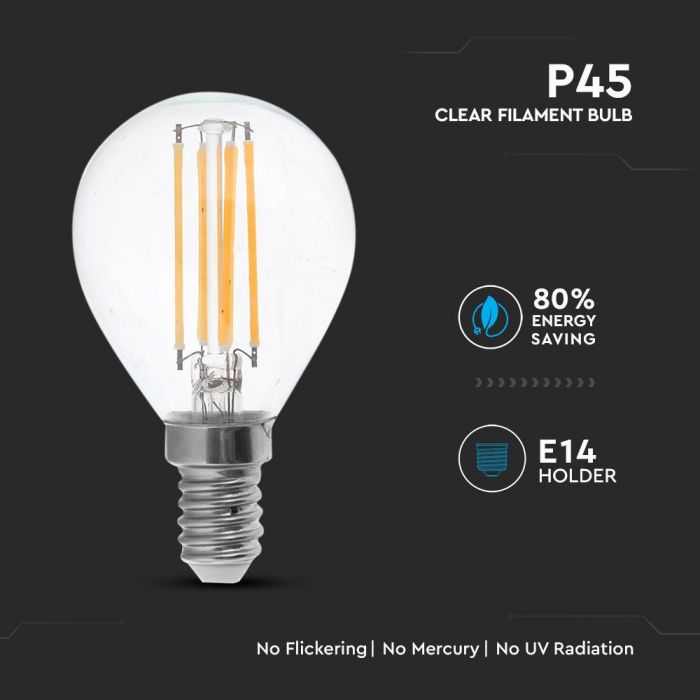 LED E14 FILAMENT LAMP 4W DL 400lm 300° 45X77 GLOBE