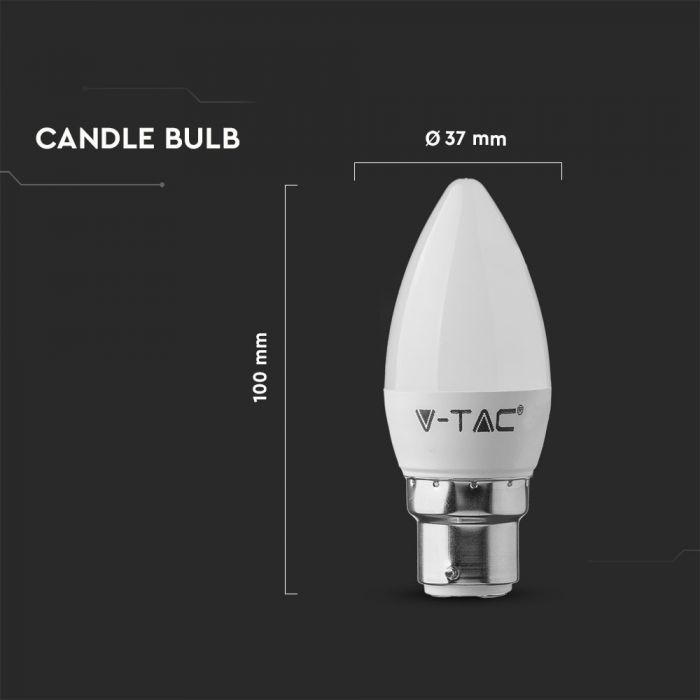 LED B22 LAMP 6W WW 470lm 200° 37X100 CANDLE