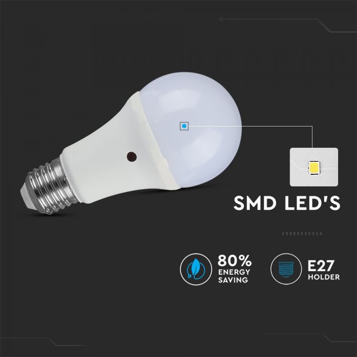 LED E27 LAMP 9W DL 806lm 200° 60X112 WITH SENSOR