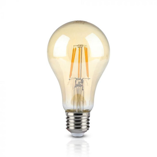 LED E27 FILAMENT LAMP AMBER COVER A67 8W WW 720lm 300° 67X123