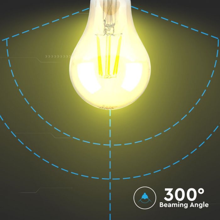 LED E27 FILAMENT LAMP AMBER COVER A60 4W WW 350lm 300° 60X107