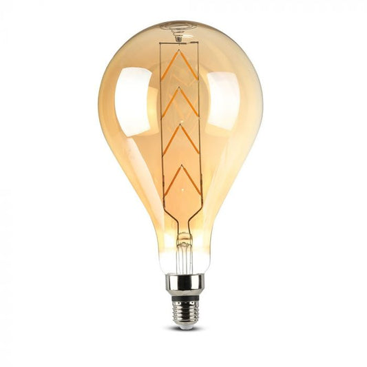 LED E27 FILAMENT LAMP AMBER G125 8W WW 620lm 300° 165X295