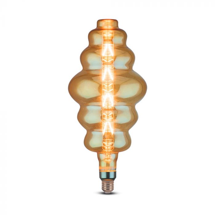 LED E27 FILAMENT LAMP AMBER S180 8W WW 620lm 300° 195X400