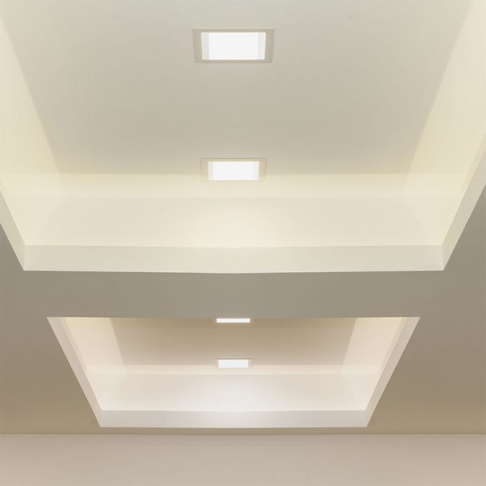 LED GLASS SQUARE DOWNLIGHT 6W WW 540lm 120° 100X100 (75)