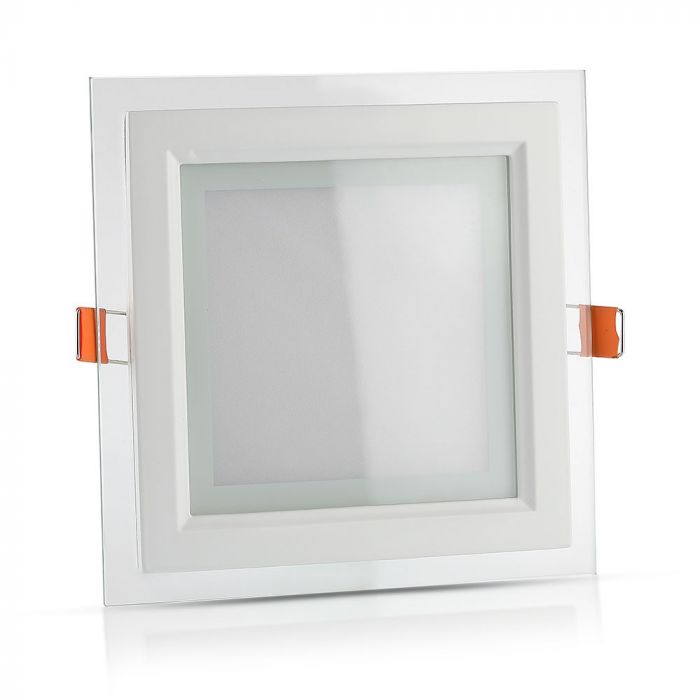 LED GLASS SQUARE DOWNLIGHT 18W CW 1260lm 120° 190X190X35 (165)