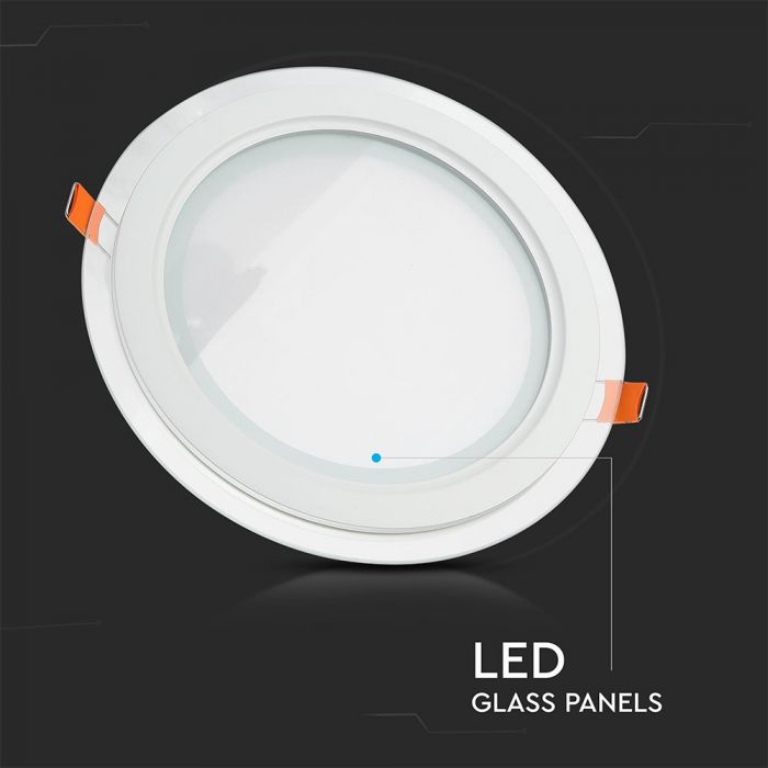 LED GLASS ROUND DOWNLIGHT 18W 1260lm DL 120° 198X40 (145)