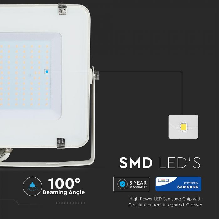 LED FLOOD SLIM 150W DL 100° 12000lm IP65 WHITE SAMSUNG CHIP