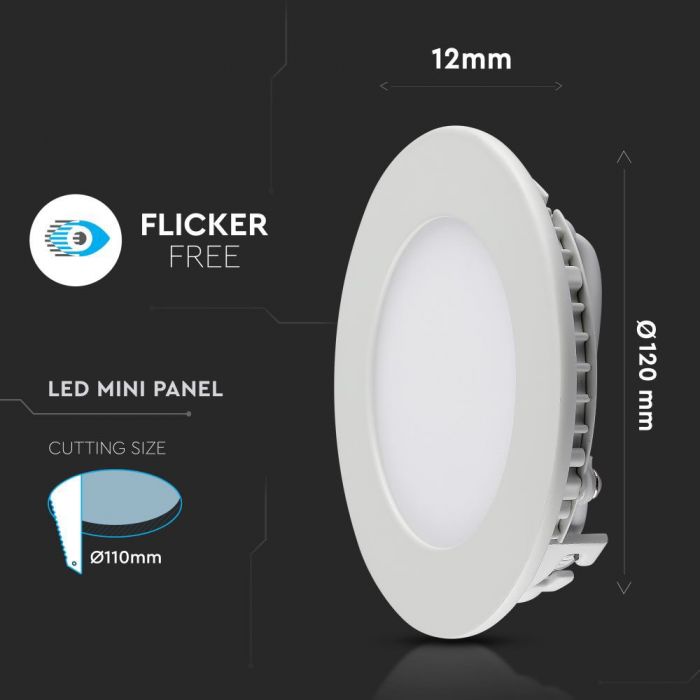 LED PREMIUM ROUND DOWNLIGHT 6W 420lm CW 120° 120X25 (105)