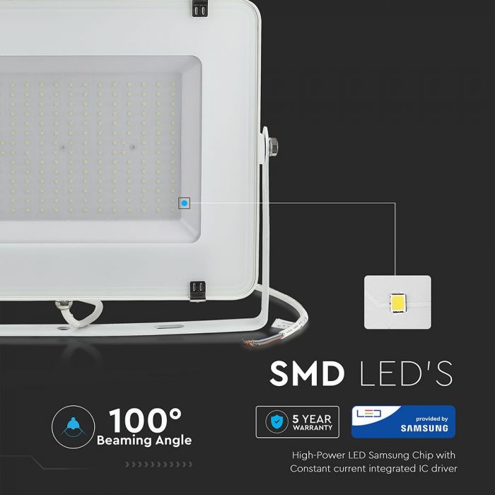 LED FLOOD SLIM 300W CW 100° 24000lm IP65 WHITE SAMSUNG CHIP