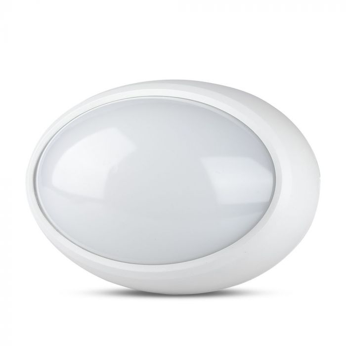 LED DOME LIGHT OVAL 12W 120° 840lm CW 245X165X96 WHITE IP66