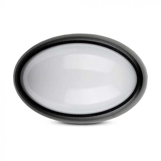 LED DOME LIGHT OVAL 12W 120° 840lm CW 245X165X96 BLACK IP66