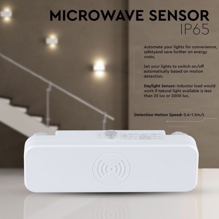 LED MICROWAVE SENSOR 200W 5-6cm IP65 WHITE