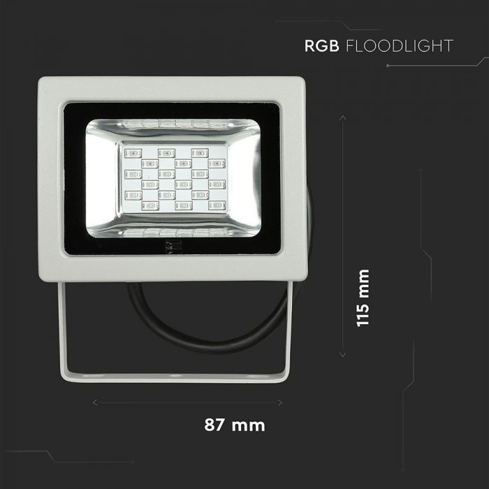 LED RGB FLOOD LIGHT 10W IR REMOTE 800lm 120° IP65