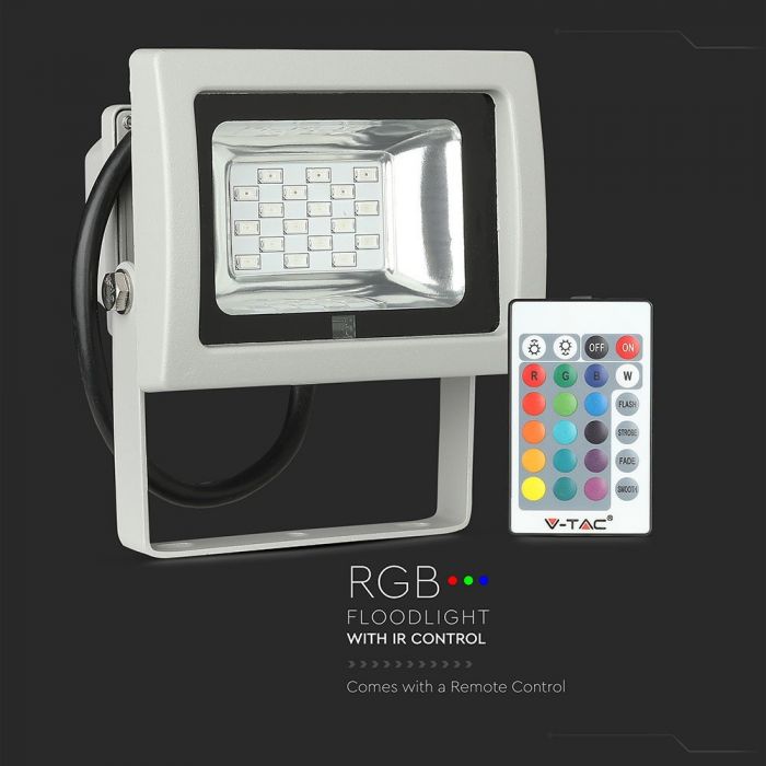 LED RGB FLOOD LIGHT 10W IR REMOTE 800lm 120° IP65