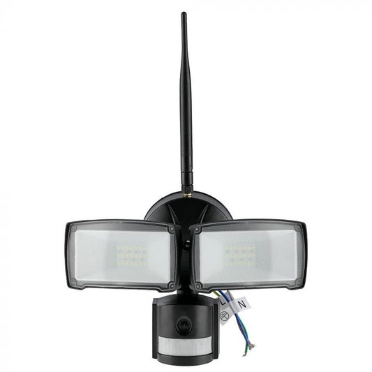 LED FLOOD WITH WIFI SENSOR CAMERA 18W CW 180° 600lm BLACK