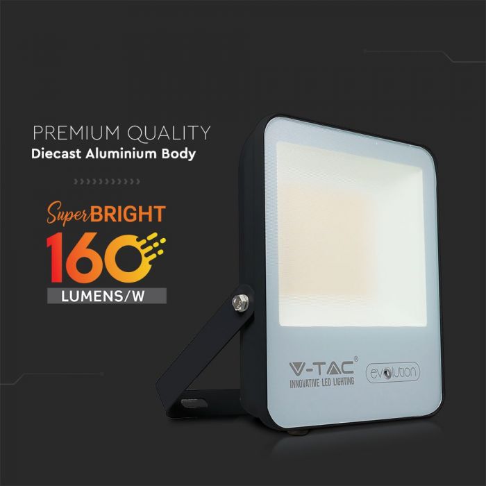 LED FLOOD SLIM 100W CW 100° 16000lm (160lm/W) IP65 BLACK SAMSUNG CHIP A++