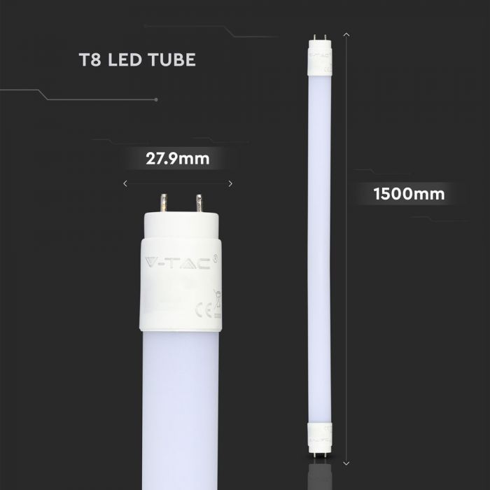 LED T8 TUBE 20W CW 2100lm 5FT 160° Frosted NANO-PLASTIC