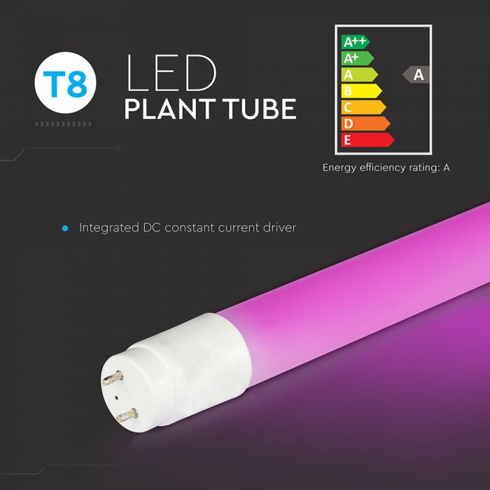 LED T8 TUBE 18W 1600lm 4FT 160° PLANT GROWING