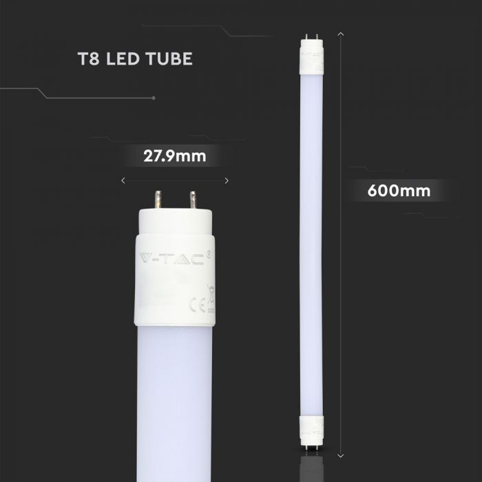 LED T8 TUBE 9W DL 850lm 2FT 160° Frosted NANO-PLASTIC