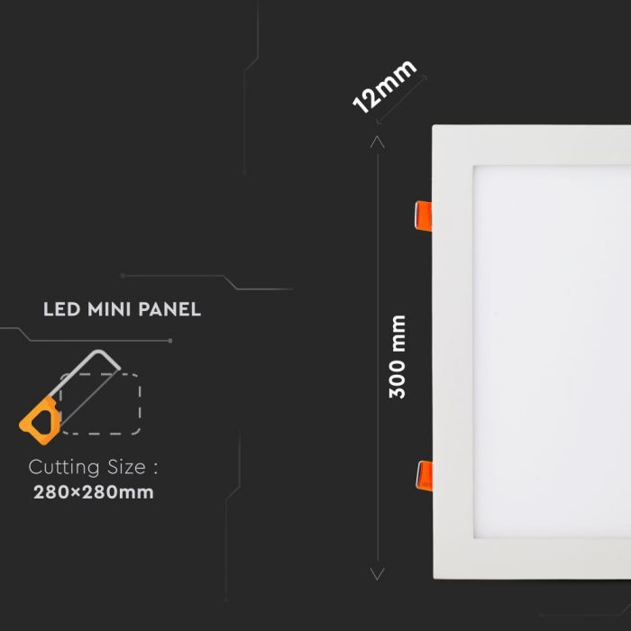 LED PREMIUM SQUARE DOWNLIGHT 30W 2400lm DL 120° 30X12 (280)