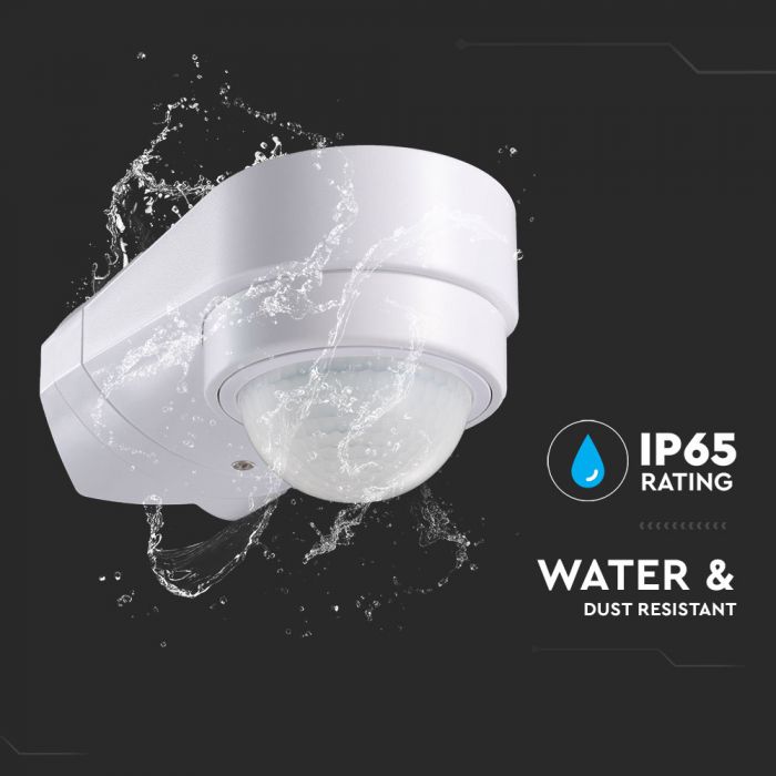 LED INFRARED MOTION SENSOR WALL 180° 10m MAX. 600W IP65 WHITE