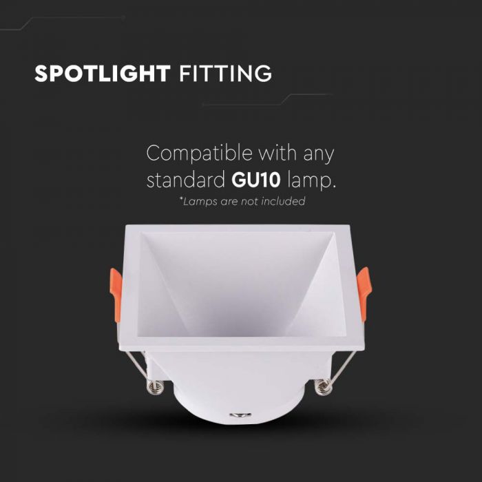 LED BRACKET GU10 SQUARE WHITE PC 93X93X55 (83)