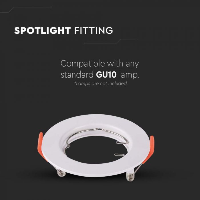 LED BRACKET GU10 ROUND WHITE PC 81X40 (63) (2PCS)