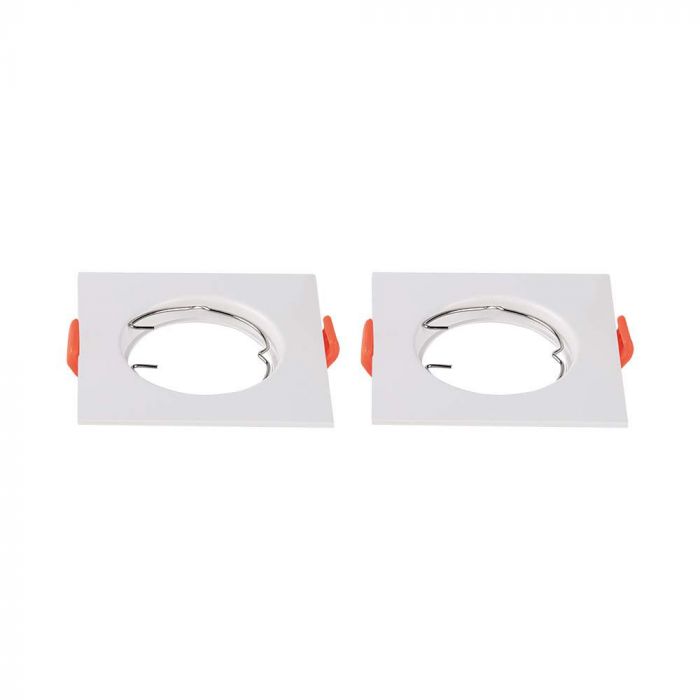 LED BRACKET GU10 SQUARE WHITE 81X81X40 (63) (2PCS)