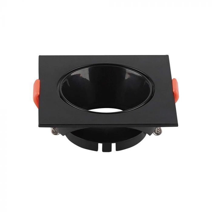 LED BRACKET GU10 SQUARE BLACK + BLACK REFLECTOR PC 85X85X40 (72)