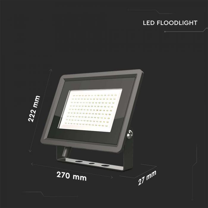 LED FLOOD SMD SLIM 100W DL 110° 8700lm IP65 BLACK