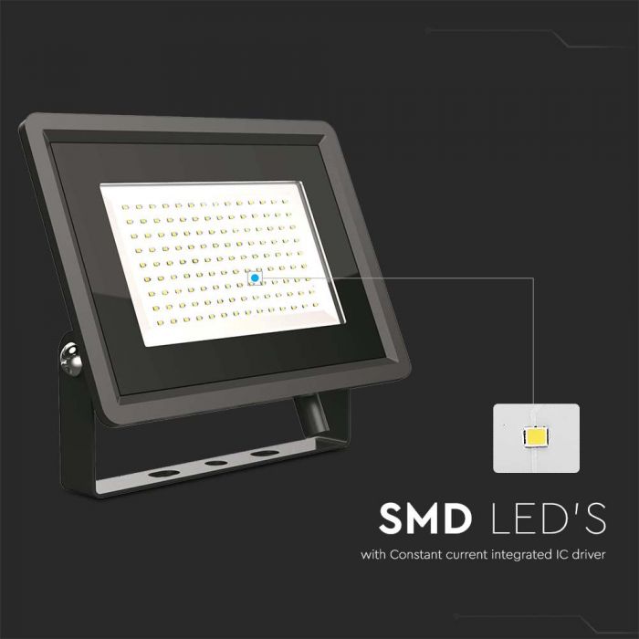 LED FLOOD SMD SLIM 100W DL 110° 8700lm IP65 BLACK