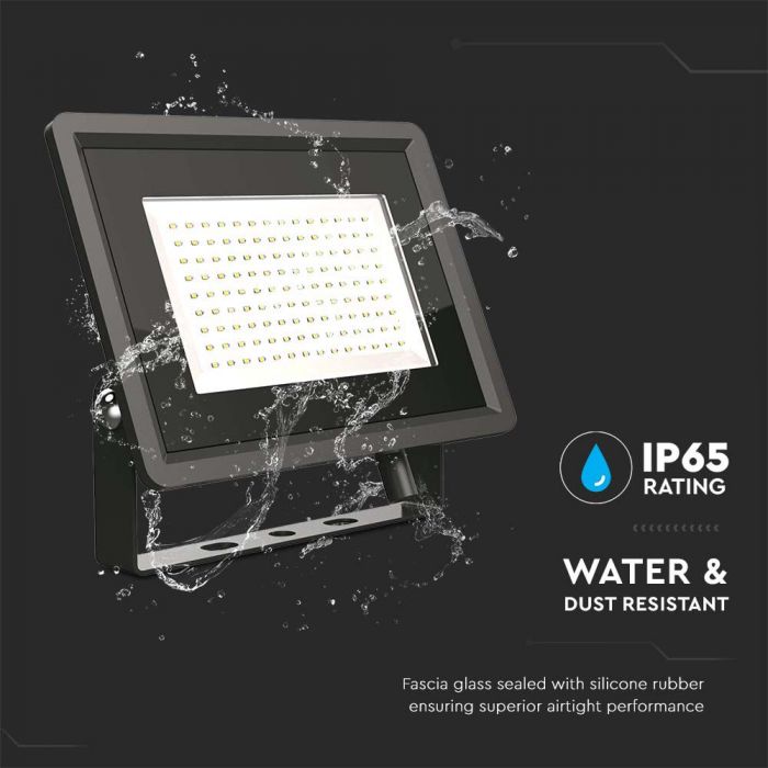 LED FLOOD SMD SLIM 100W DL 110° 8700lm IP65 BLACK