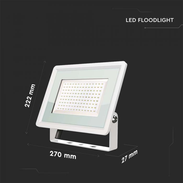 LED FLOOD SMD SLIM 100W CW 110° 8700lm IP65 WHITE