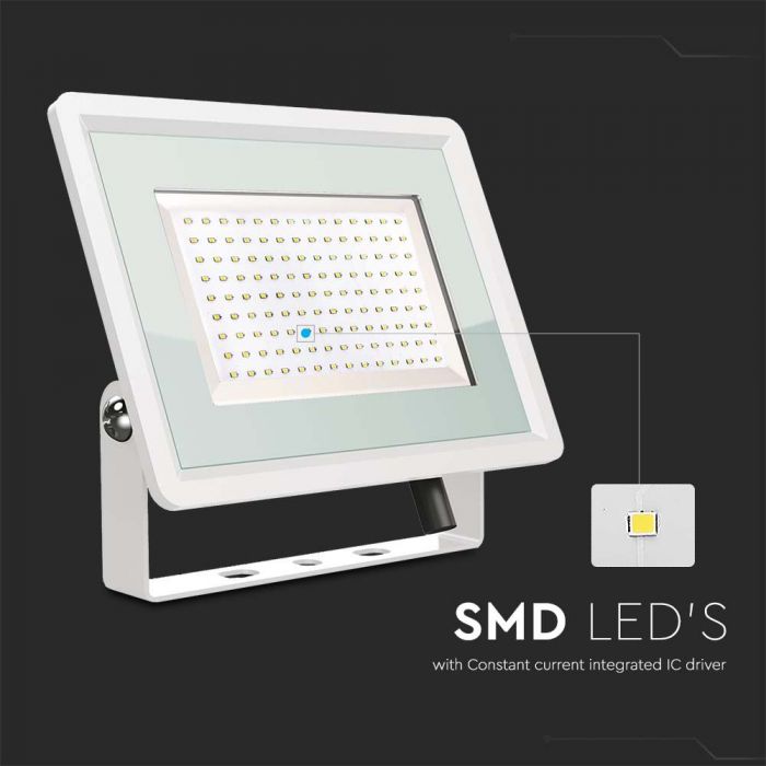 LED FLOOD SMD SLIM 100W CW 110° 8700lm IP65 WHITE