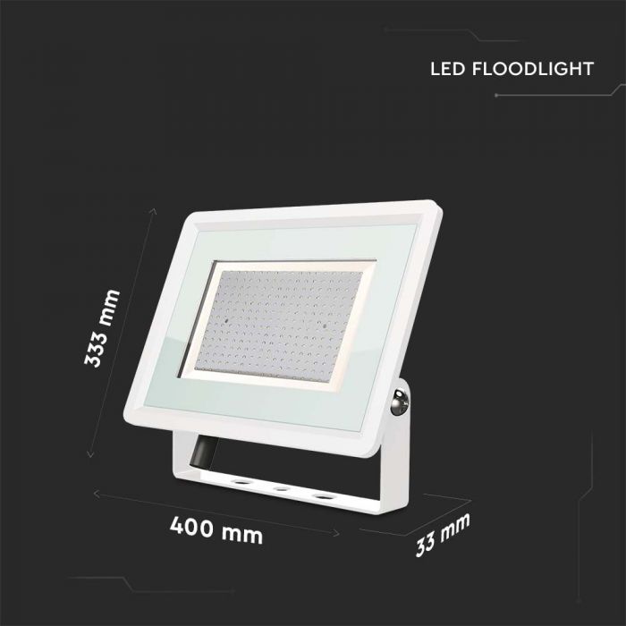 LED FLOOD SLIM 200W CW 100° 17600lm 400x33 x333mm IP65 WHITE