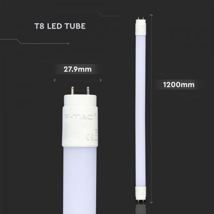 LED T8 HIGH LUMENS TUBE 16.5W CW 1850lm 4FT 160° NANO-PLASTIC SAMSUNG