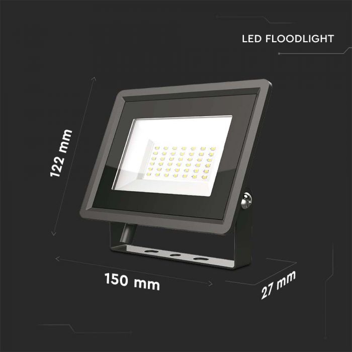 LED FLOOD SMD SLIM 30W CW 110° 2510lm IP65 BLACK