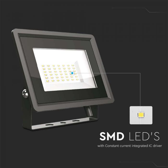 LED FLOOD SMD SLIM 30W CW 110° 2510lm IP65 BLACK