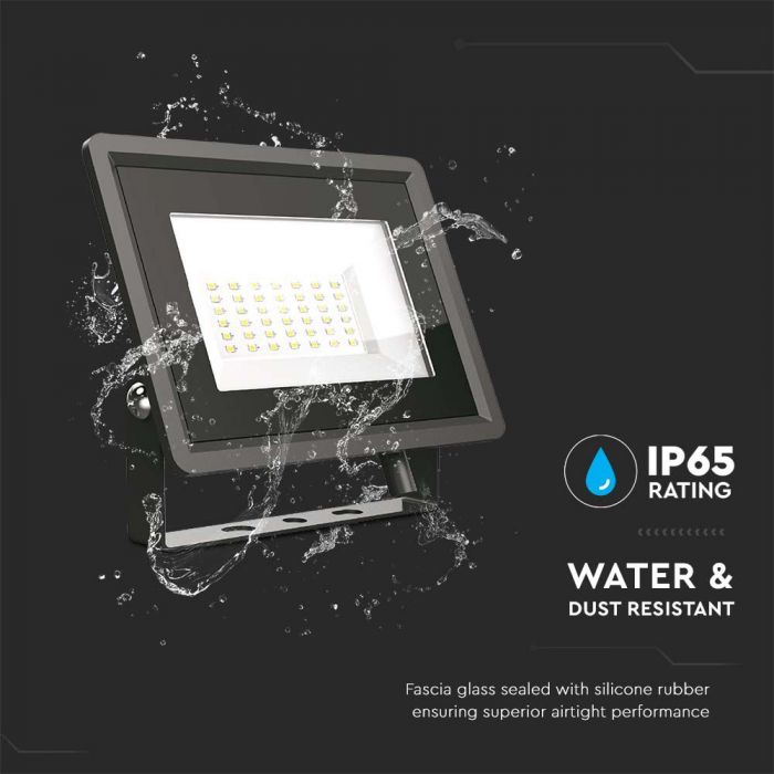 LED FLOOD SMD SLIM 30W CW 110° 2510lm IP65 BLACK