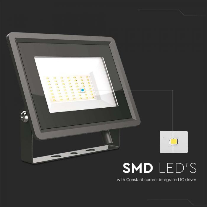 LED FLOOD SLIM 50W DL 110° 4300lm 180x27x150mm IP65 BLACK