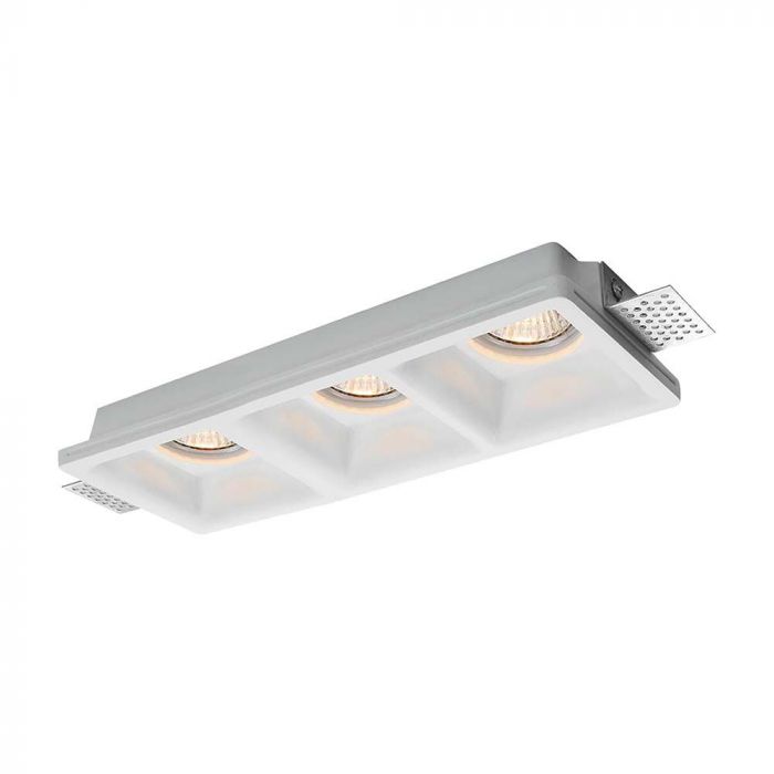 LED BRACKET 3xGU10  SQUARE WHITE 280x100x40 (285x105) GYPSUM