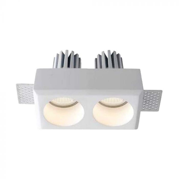 LED BRACKET 2XGU10 ROUND WHITE 150x80x50 (155x85) GYPSUM